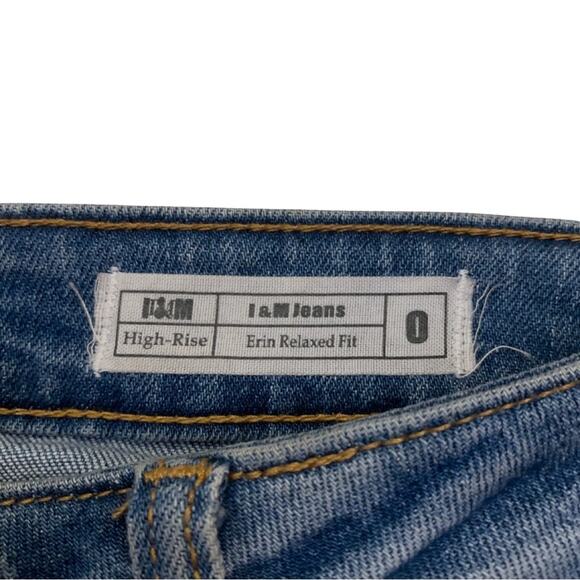I&M Jeans Ripped High Rise Erin Relaxed Fit Size 0 Comfy Distressed Denim - Picture 6 of 9